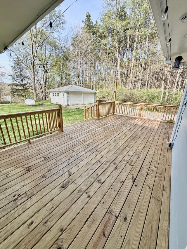 5795 S M37 Hwy, Hastings, MI 49058 - wooden terrace featuring a yard