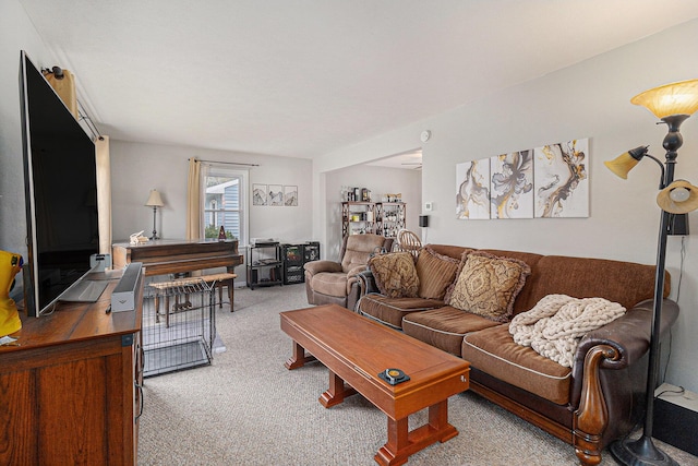 view of carpeted living area