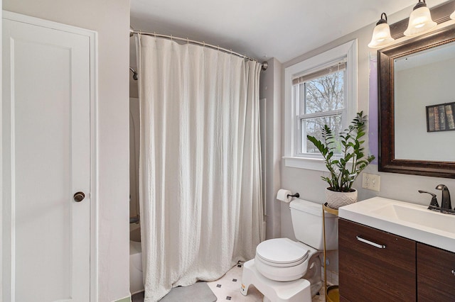 bathroom with toilet and vanity