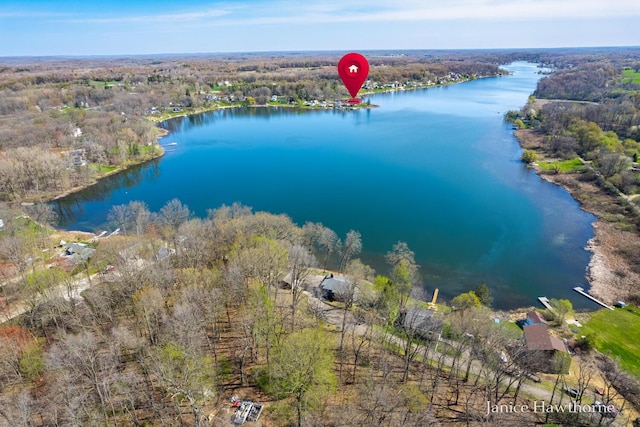 7177 Longview Ct, Delton, MI 49046 - bird's eye view of a large body of water and a forest