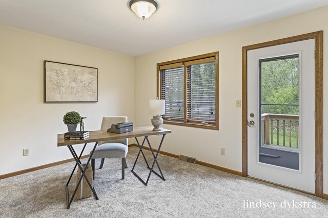 1013 Country Gdns NW, Walker, MI 49534 - home office featuring carpet floors, baseboards, and visible vents