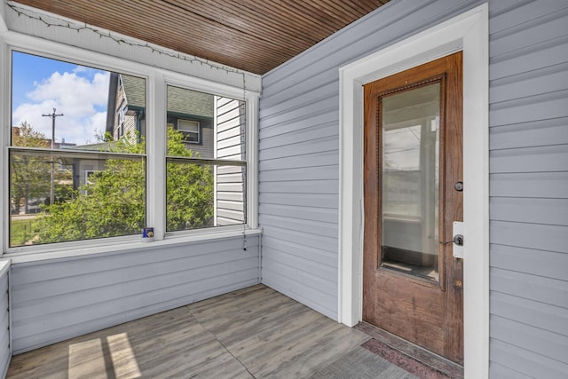 view of unfurnished sunroom