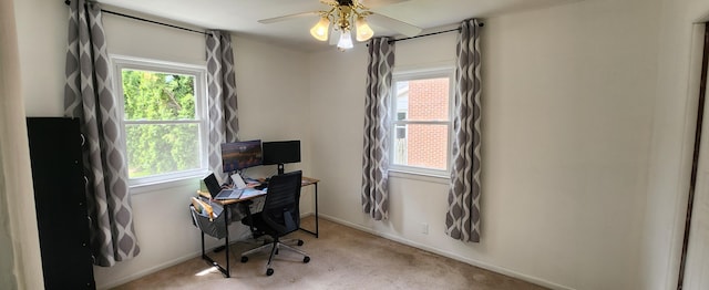 3550 Oak St, Hudsonville, MI 49426 - carpeted office space with ceiling fan and baseboards