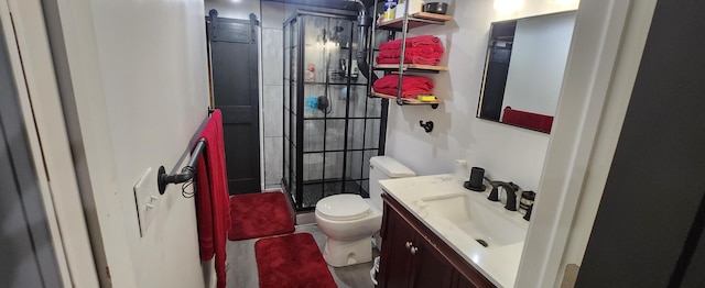 3550 Oak St, Hudsonville, MI 49426 - full bathroom with toilet, a stall shower, and vanity