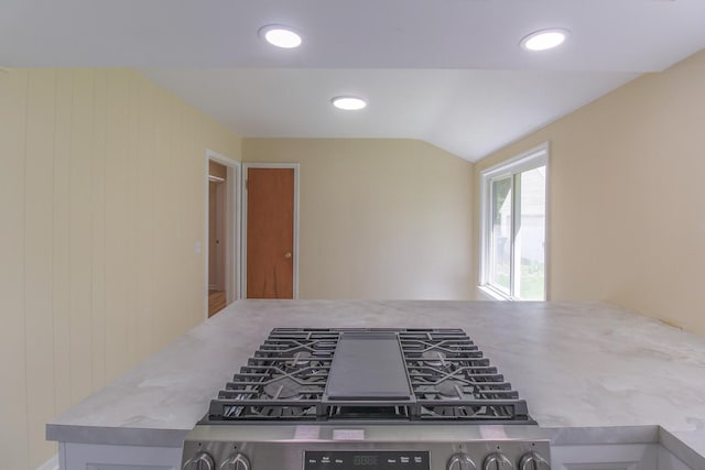 interior space featuring lofted ceiling