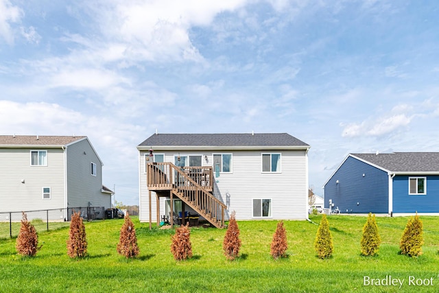8161 W Sturtevant Ave, Richland, MI 49083 - back of property featuring a wooden deck and stairs