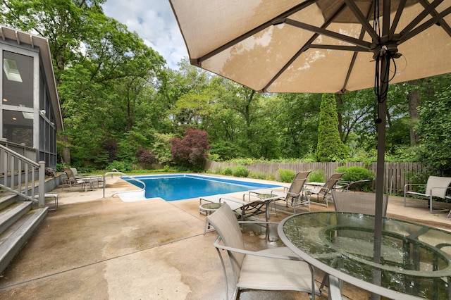50102 Alpine Blvd, New Buffalo, MI 49117 - view of pool with a patio area and view of scattered trees