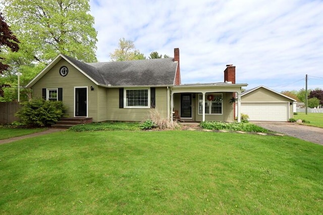 126 Barry St, Union City, MI 49094 - single story home with a chimney and a detached garage