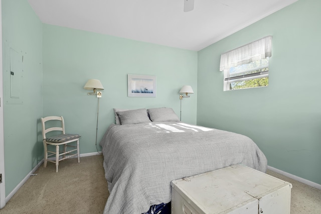 10982 Beech Is, Plainwell, MI 49080 - bedroom featuring baseboards, a ceiling fan, and light colored carpet