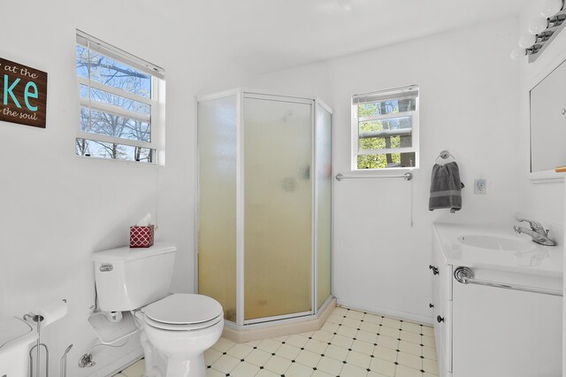 10982 Beech Is, Plainwell, MI 49080 - bathroom featuring plenty of natural light, tile patterned floors, and a shower stall