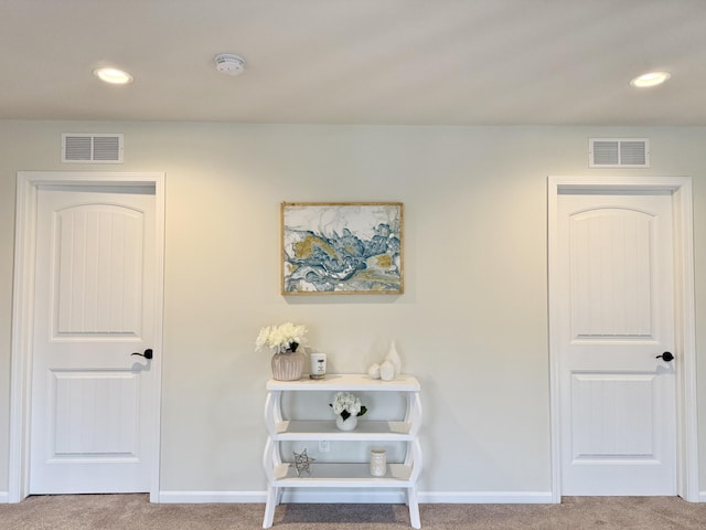 2767 St Regis Way, Ann Arbor, MI 48105 - corridor featuring carpet flooring, baseboards, and recessed lighting