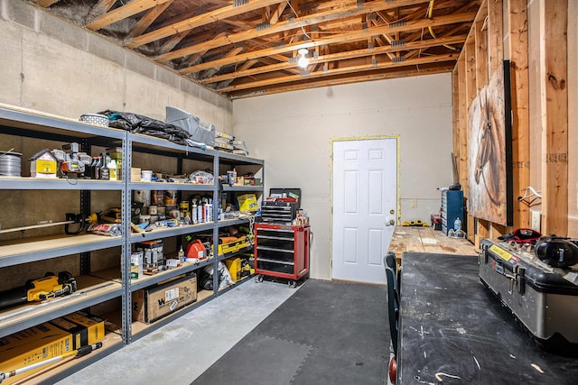 view of storage area