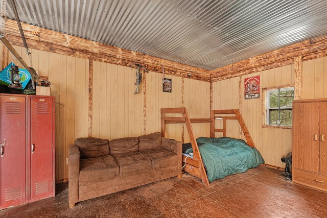23748 Cutler Rd, Newaygo, MI 49337 - bedroom featuring wooden walls