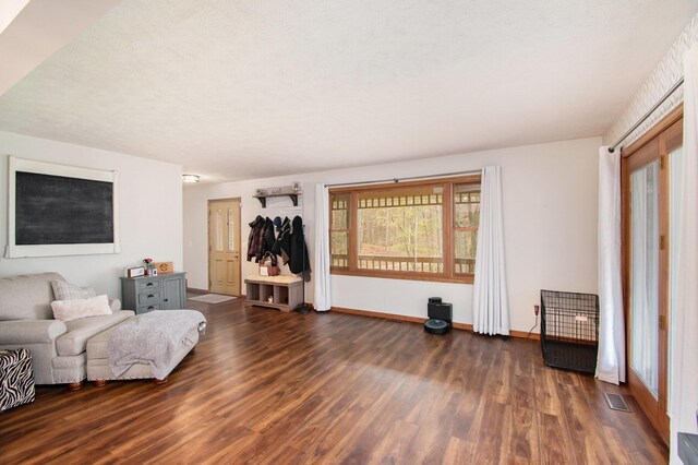 23127 Kendaville Rd, Pierson, MI 49339 - living area featuring wood finished floors and baseboards