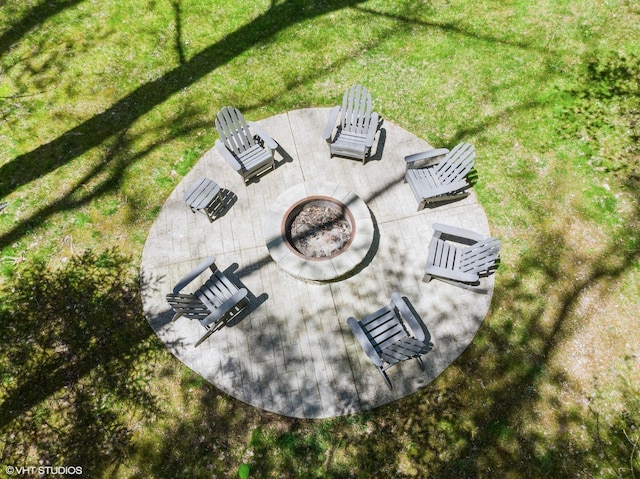 6490 E Chikaming, Sawyer, MI 49125 - view of patio featuring an outdoor fire pit