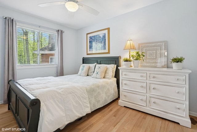 6490 E Chikaming, Sawyer, MI 49125 - bedroom featuring light wood-style flooring and ceiling fan