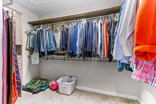 2485 Wildbrook Run Unit 154, Bloomfield Hills, MI 48304 - walk in closet featuring carpet floors and attic access