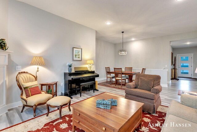 4700 Albright Ct SW Unit 6, Wyoming, MI 49418 - living room featuring wood finished floors, recessed lighting, and baseboards