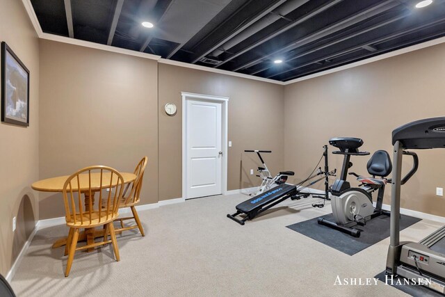 4700 Albright Ct SW Unit 6, Wyoming, MI 49418 - workout room featuring baseboards and carpet flooring