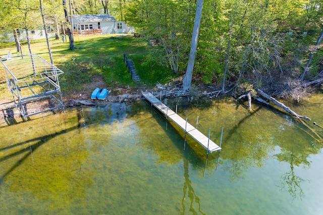 1098210976 Beech Is, Plainwell, MI 49080 - dock area featuring a yard and a water view