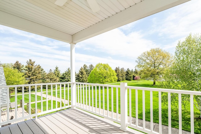 405 Anchors Way, Saint Joseph, MI 49085 - wooden deck with a lawn and view of scattered trees