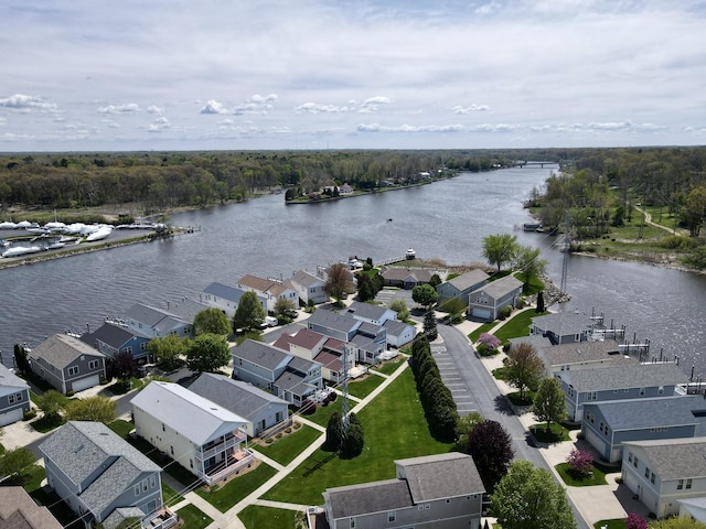 405 Anchors Way, Saint Joseph, MI 49085 - aerial perspective of suburban area with a large body of water