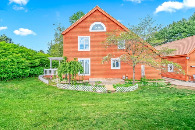 70191 Carolyn Ave, Sturgis, MI 49091 - back of property with a lawn and a wooden deck