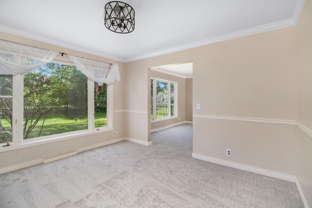 2314 Hickory Point Dr N, Portage, MI 49024 - empty room featuring carpet floors, crown molding, and baseboards
