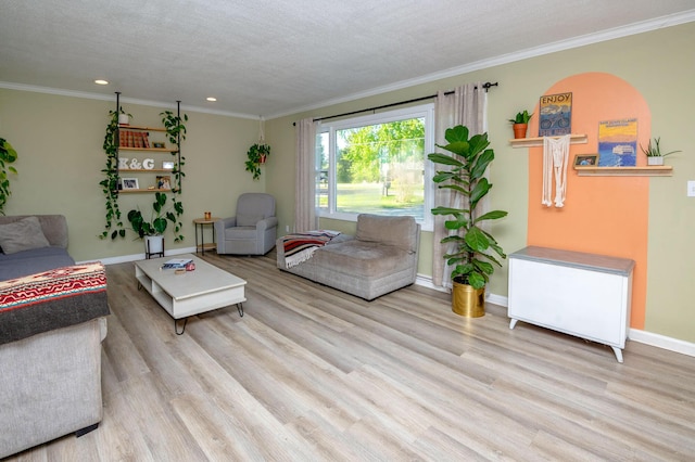 9017 N Main St, Berrien Springs, MI 49103 - living room featuring wood finished floors, recessed lighting, baseboards, and crown molding