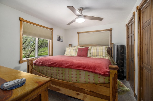 3897 N Chief Pontiac Trl, Branch, MI 49402 - carpeted bedroom featuring a ceiling fan