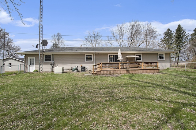 50427 M 51 N, Dowagiac, MI 49047 - rear view of property with a wooden deck and central AC