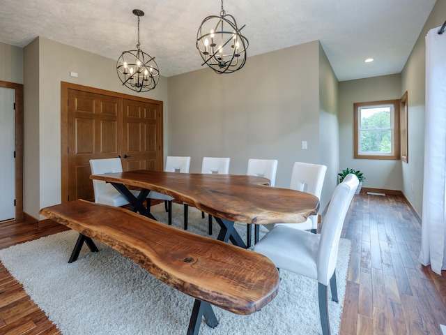 1518 M Dr S, East Leroy, MI 49051 - dining area with a chandelier and dark wood finished floors
