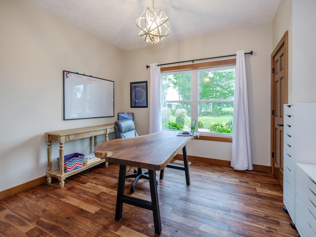 1518 M Dr S, East Leroy, MI 49051 - office space featuring wood finished floors and a chandelier