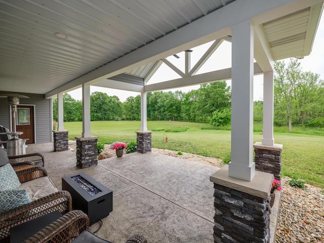 1518 M Dr S, East Leroy, MI 49051 - view of patio with a fire pit