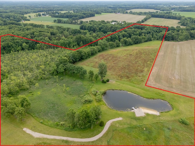 1518 M Dr S, East Leroy, MI 49051 - view of rural area with property parcel outlined and a nearby body of water