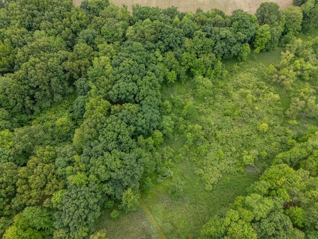 1518 M Dr S, East Leroy, MI 49051 - aerial view of property and surrounding area with a heavily wooded area
