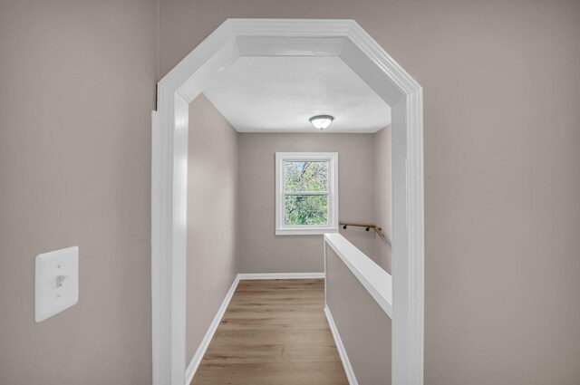 16568 Monica St, Detroit, MI 48221 - hallway featuring light wood-type flooring and baseboards