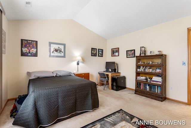 10852 Thornberry Way, Zeeland, MI 49464 - carpeted bedroom featuring vaulted ceiling and baseboards