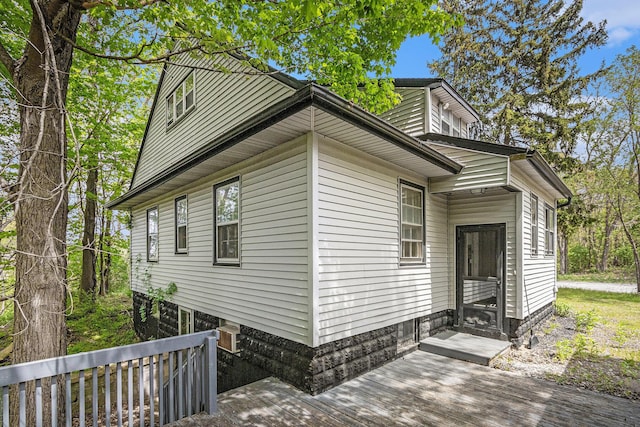 7566 Red Arrow Hwy, Stevensville, MI 49127 - view of side of property with a wooden deck