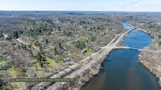 2277 W Huron River Dr, Ann Arbor, MI 48103 - aerial view of a nearby body of water and a heavily wooded area