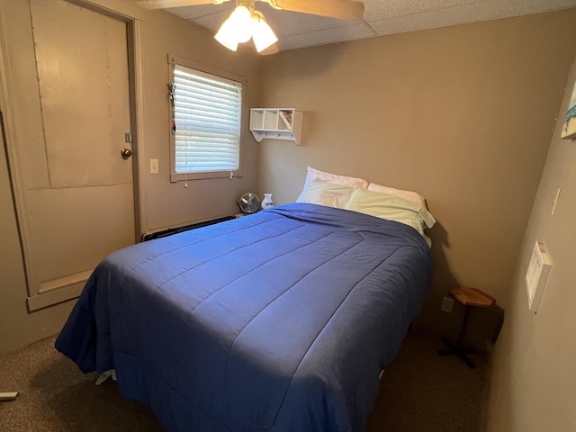 6439 E Sugar Grove Rd, Fountain, MI 49410 - carpeted bedroom featuring ceiling fan