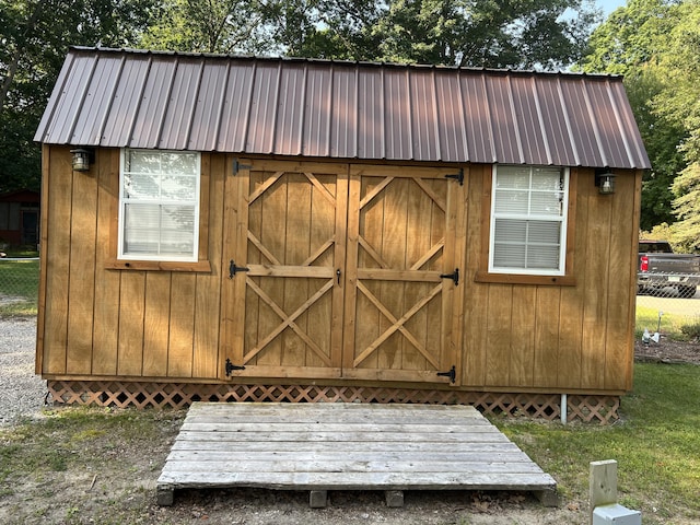 6439 E Sugar Grove Rd, Fountain, MI 49410 - view of shed featuring fence