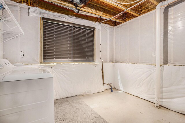 10315 Hatch Ln, Galesburg, MI 49053 - unfinished basement featuring independent washer and dryer