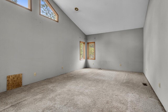 186 Goldsmith Dr, Clarklake, MI 49234 - carpeted empty room with plenty of natural light and high vaulted ceiling