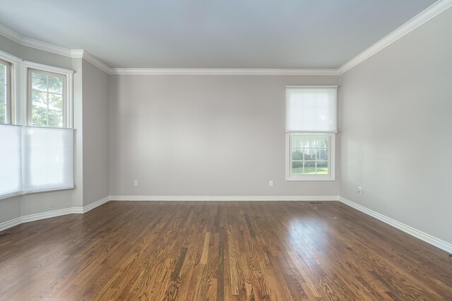 7294 Mackenzie Ln, Portage, MI 49024 - spare room with healthy amount of natural light, baseboards, crown molding, and dark wood-style floors