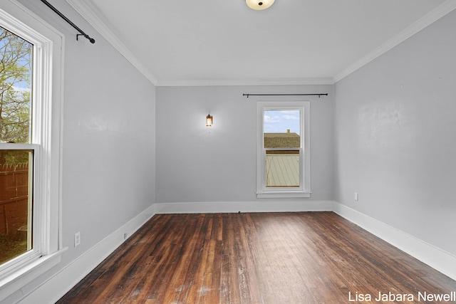 205 N Franklin St, Greenville, MI 48838 - unfurnished room featuring hardwood / wood-style flooring, baseboards, and ornamental molding
