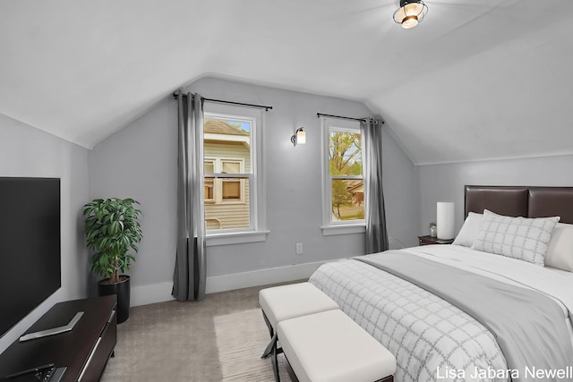 205 N Franklin St, Greenville, MI 48838 - bedroom featuring lofted ceiling, carpet flooring, and baseboards