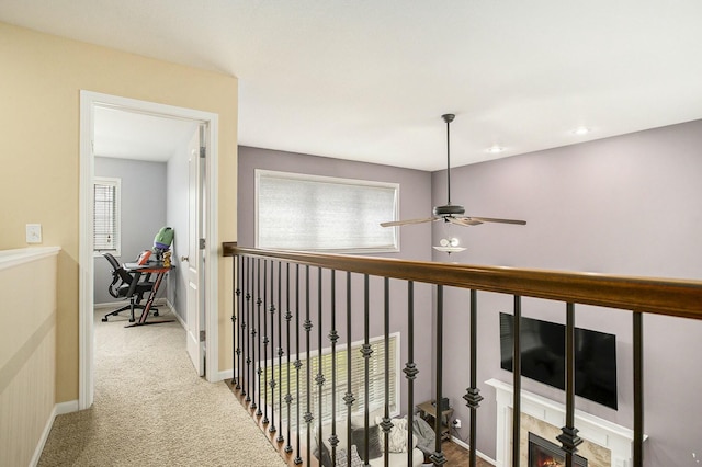 9908 Mariner St, Portage, MI 49002 - corridor featuring carpet floors, baseboards, and recessed lighting