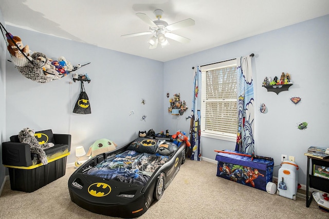 9908 Mariner St, Portage, MI 49002 - bedroom with carpet flooring, ceiling fan, and baseboards