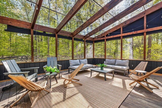 6800 Harbert Rd, Harbert, MI 49115 - sunroom / solarium with an outdoor living space and vaulted ceiling
